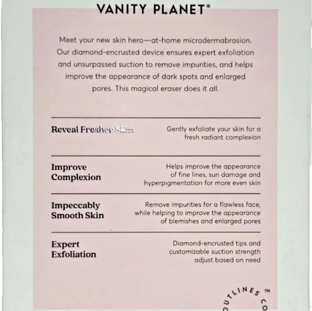 New Vanity Planet Microdermabrasion Wand exfoliating smooth + brighten skincare - Picture 5 of 7